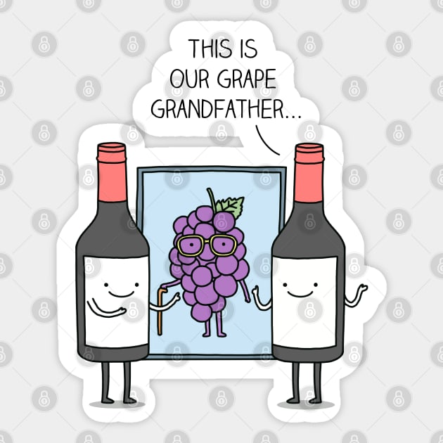 Grape discovery - puns are life Sticker by milkyprint